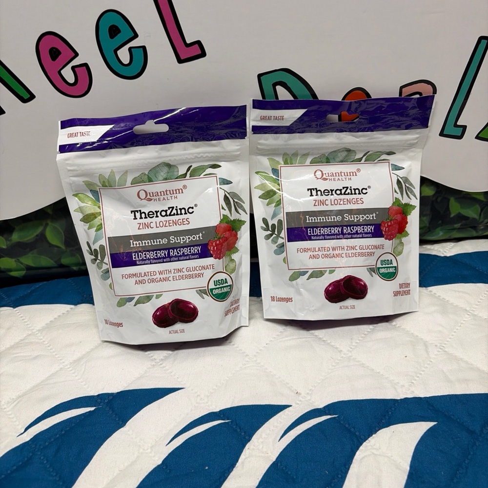 TheraZinc Elderberry Raspberry Zinc Lozenges — Immune Support, 2 pack